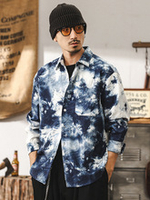 Рубашка с длинными рукавами мужская весна  премиум-класса с чернильным принтом.