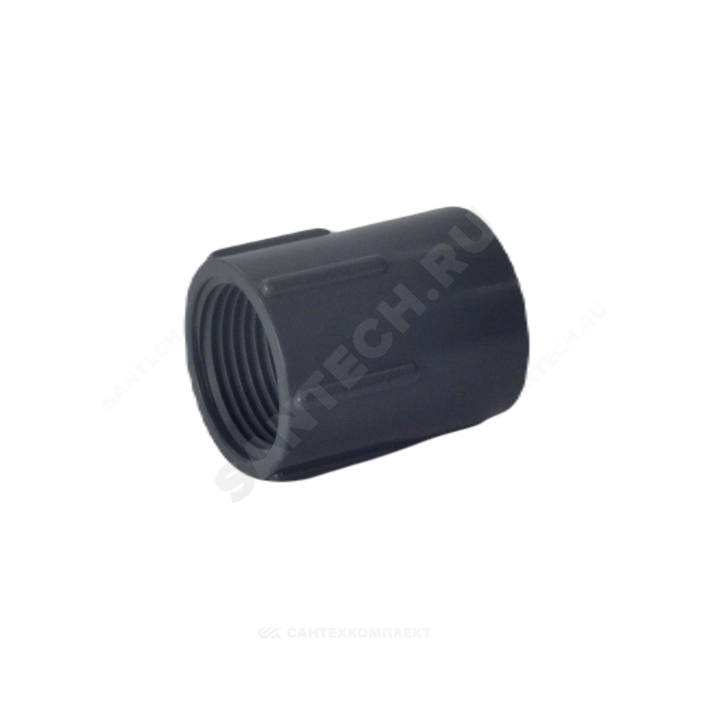 Муфта НПВХ Дн 20х1/2" Ру16 серая напорная ВР под клеевое соединение Aquaviva FTH020A