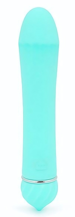Бирюзовый гладкий вибратор с 11 режимами вибрации - 11,5 см. (Цвет: бирюзовый)