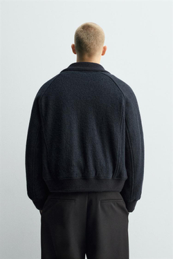 ZARA КУРТКА С ВОРОТНИКОМ И РУБЧИКОМ, МОРСКОЙ СИНИЙ