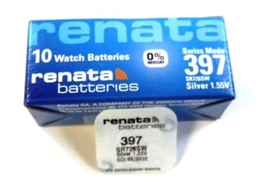 Батарейка, элемент питания  Renata 397 (SR726SW)0%Hg BL-1/10