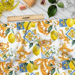 Ткань блэкаут винтажные лимоны