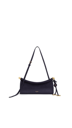 ALAÏA МАЛЕНЬКАЯ СУМКА LE CLICK EAST WEST ИЗ ЗАМШИ, БАКЛАЖАННЫЙ