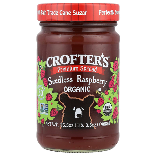 Crofter's Organic, Органический премиальный спред, малина без косточек, 468 г (16,5 унции)