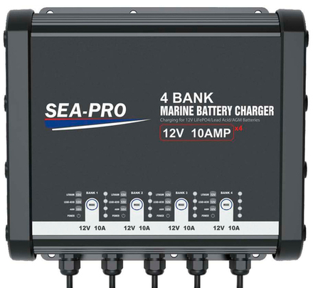 Зарядное устройство Sea-Pro TE4-0333С (4х12В AGM, LEAD-ACID, LiFePo4- нижний выход)