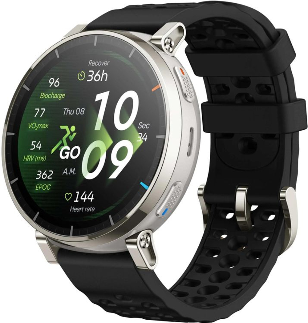 Смарт-часы AMAZFIT Active 3 Premium A2559,  45мм,  1.32",  черный/серебристый