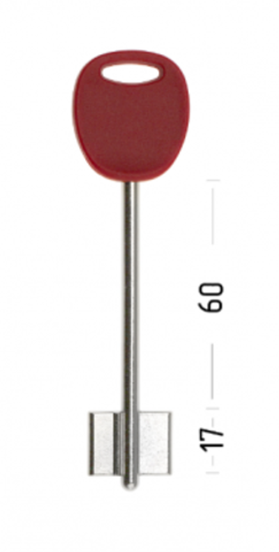 KALE-60 заготовка ключа (дверняк) (пластик красный) (114/60мм) (КАЛЕ) (KAE) (KLA3DP/DV0615)