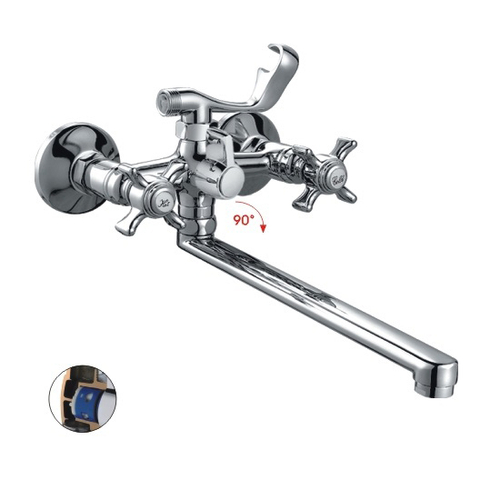 Смеситель для ванны и раковины 1/2 кер HB2124 HAIBA картридж перекл L-нос