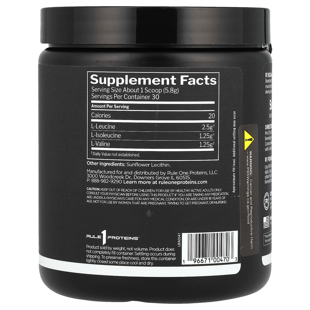 Rule One Proteins, BCAA, Unflavored , 6.14 oz (174 g)