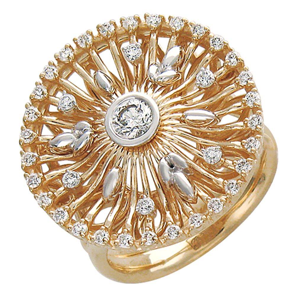 Кольцо с бриллиантами  из красного золота JA-K-1К615272
