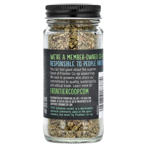 Frontier Co-op, Органические сушеные листья орегано, 0,36 унции (10 г)