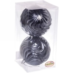 Новогодние шары 10 см (набор 2 шт) «Рельеф», графит