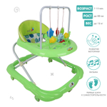 Ходунки "BUGGY C", 6 силиконовых колес, муз. (Alis) (зеленый)
