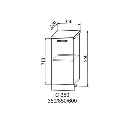 Кухня Модуль С 350 Ройс Черника Софт
