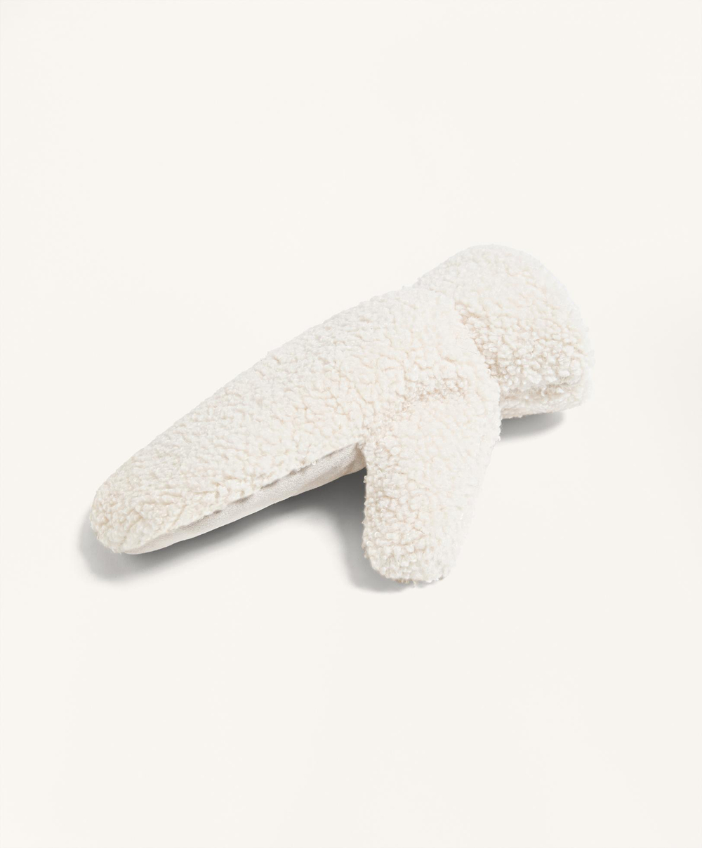 Oysho Варежки из искусственной овчины на шнурке, экрю