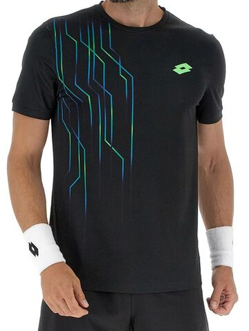 Мужская теннисная футболка Lotto Superrapida II D1 - all black