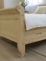 Кровать 90х200, Мелания с местом для хранения, ящик для белья, массив сосны и дуба, Dipriz