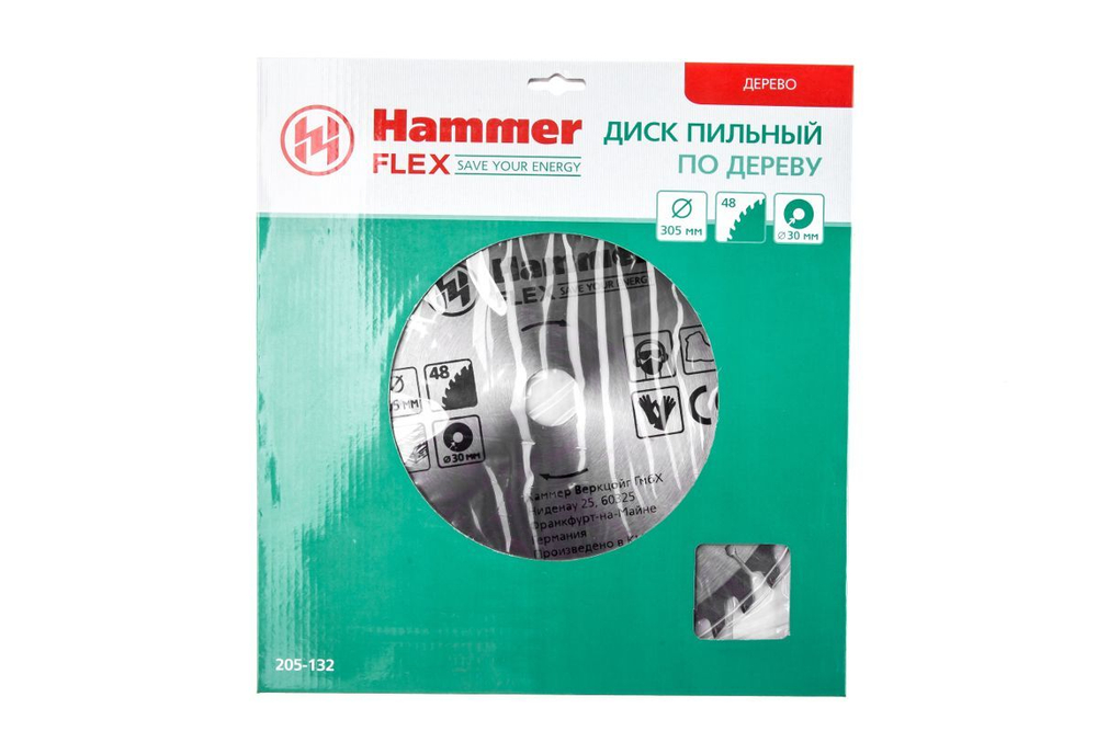 Диск пильный твердосплавный HAMMER Ф305х30мм 48зуб 205-132