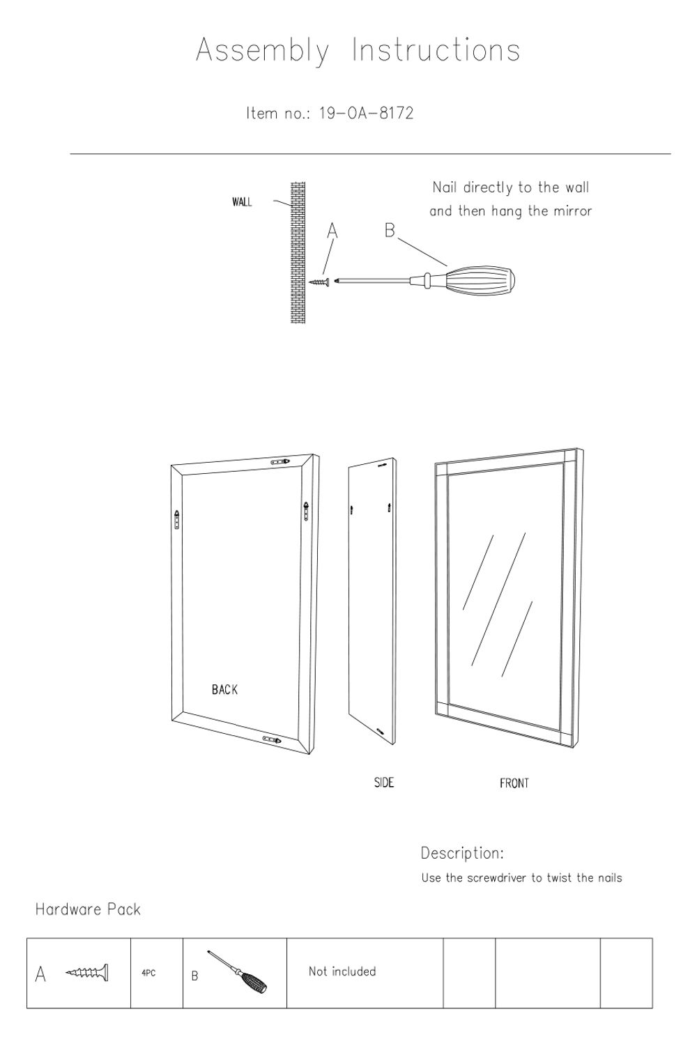 Зеркало декоративное с золотой отделкой