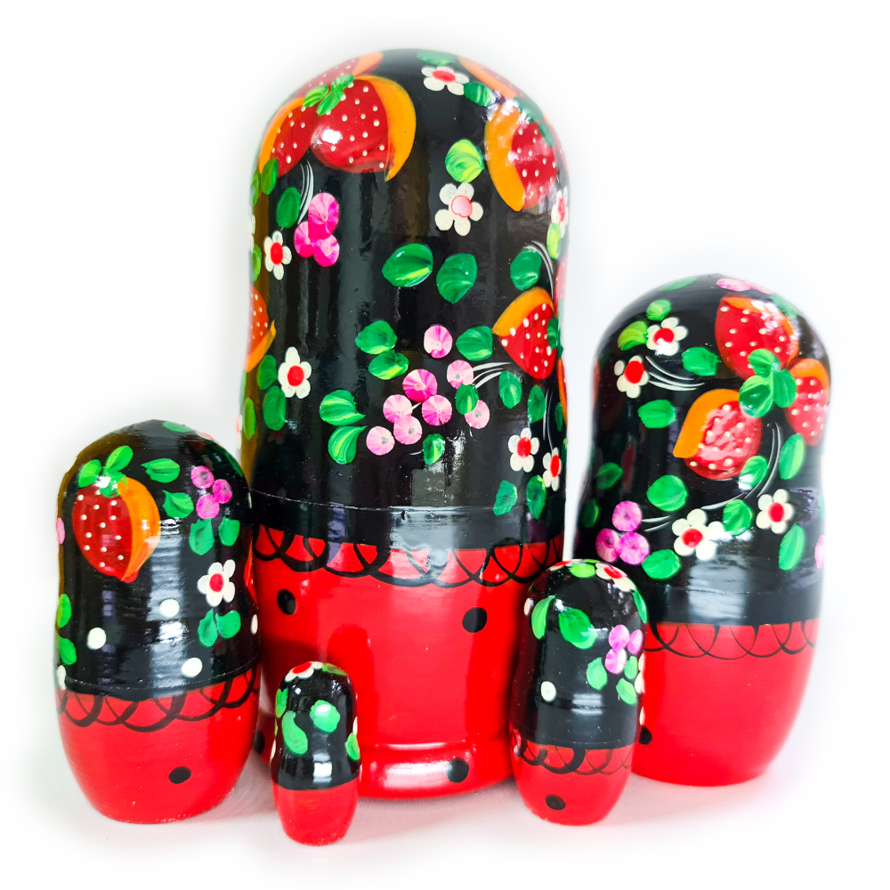 Сувенир Матрешка 170*d90мм 5 кукол с ягодами