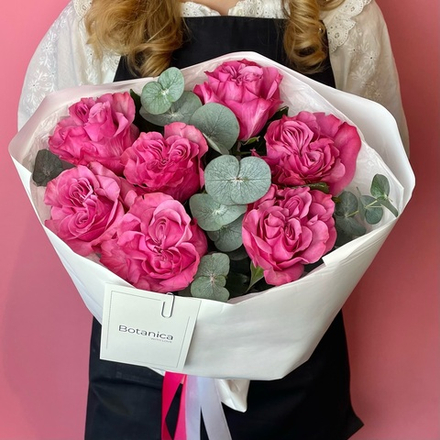 Моно букет из 7 пионовидная роз сорта Кантри Блю 310120263