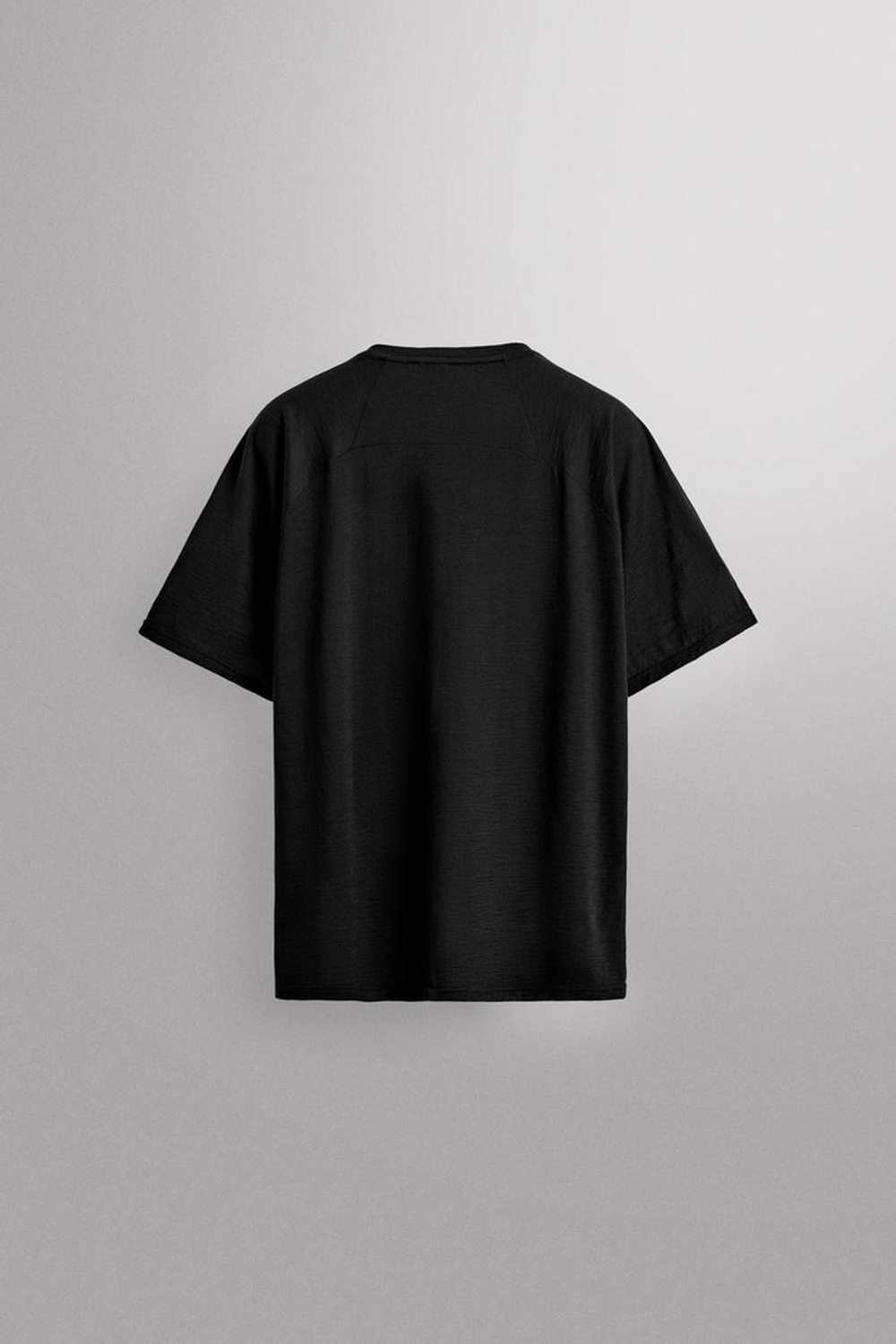 ZARA ЖАККАРДОВАЯ ФУТБОЛКА В ПОЛОСКУ С ШЕРСТЬЮ, ЧЕРНЫЙ