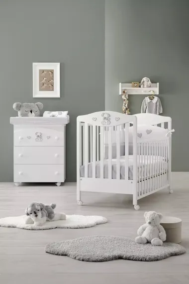 Детская кроватка на колесах Erbesi Jack White