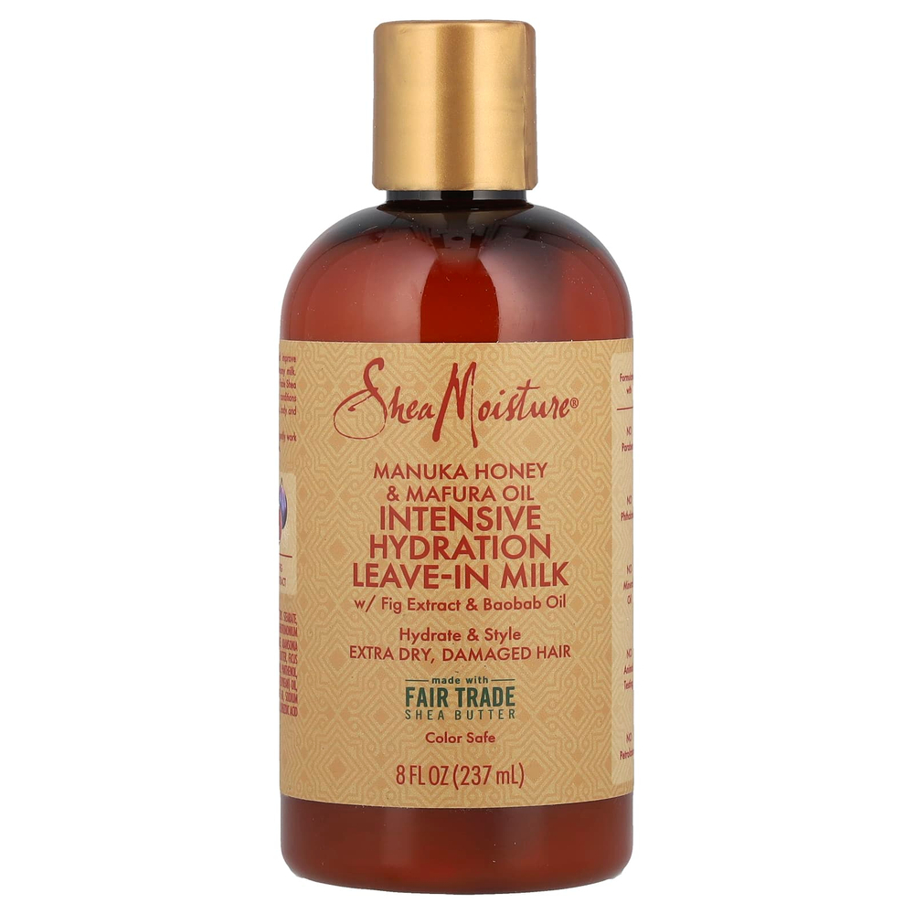 SheaMoisture, Manuka Honey & Mafura Oil, несмываемое молочко для интенсивного увлажнения, 237 мл (8 жидк. Унций)