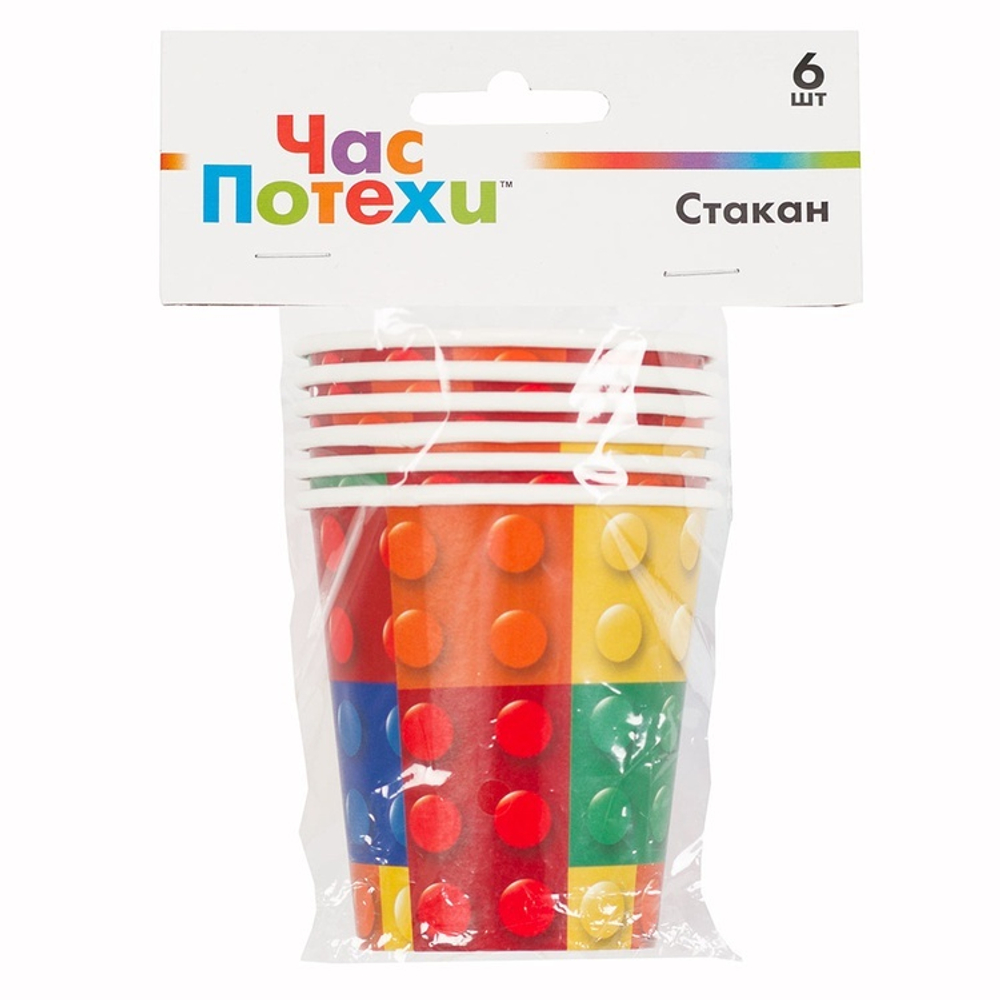 Стакан бум Конструктор 190мл 6шт/G