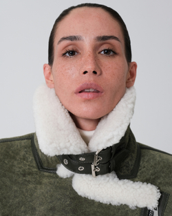 ДУБЛЕНКА FUR CLOUD CROP оливковый