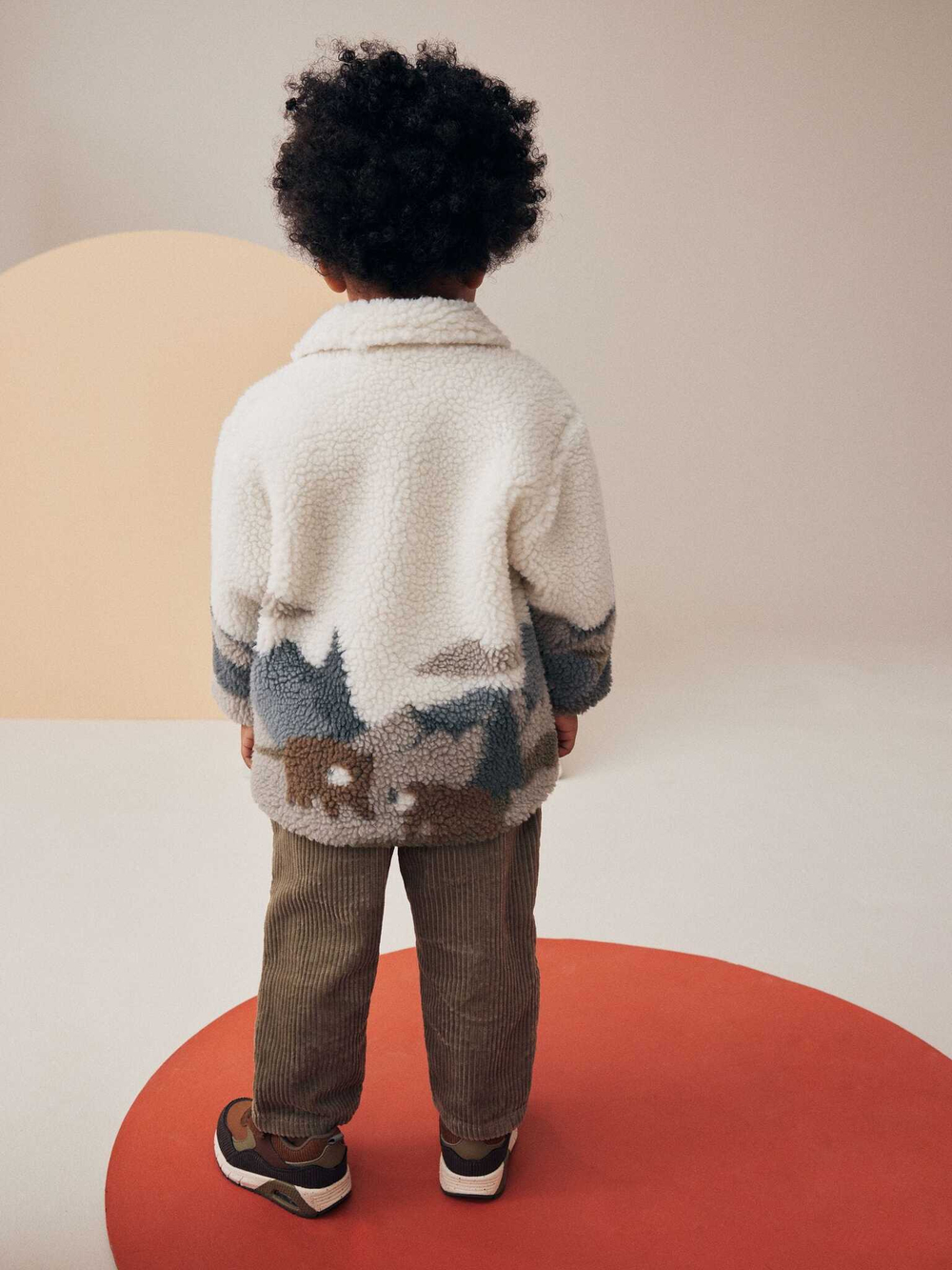 Рубашка из флиса для мальчика Next 562-372, Молочный, Коричневый