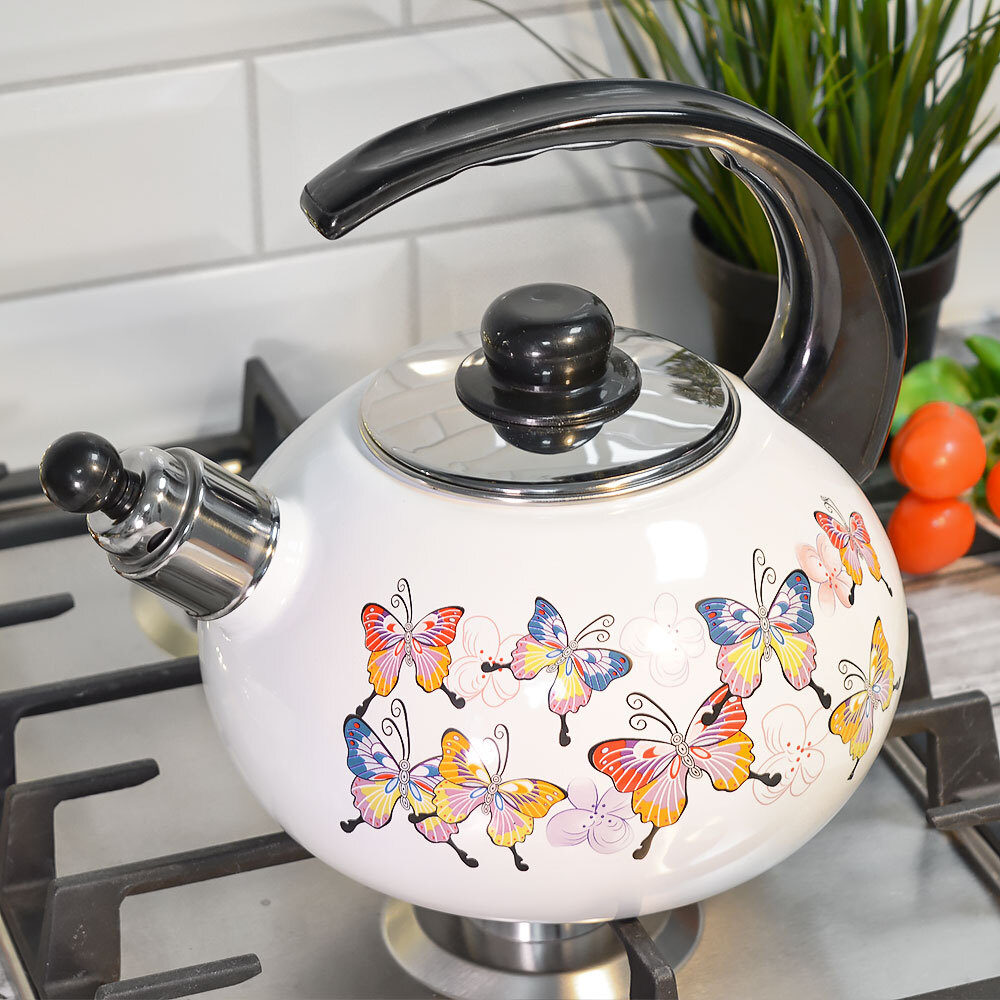 Чайник 2,5л со свистком эмалированный, 1035