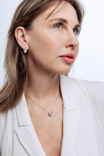 Серьги сердца с фианитами