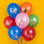 Шар (12''/30 см) Три Кота, Игры во дворе, Ассорти, пастель, 1 ст, 10 шт.