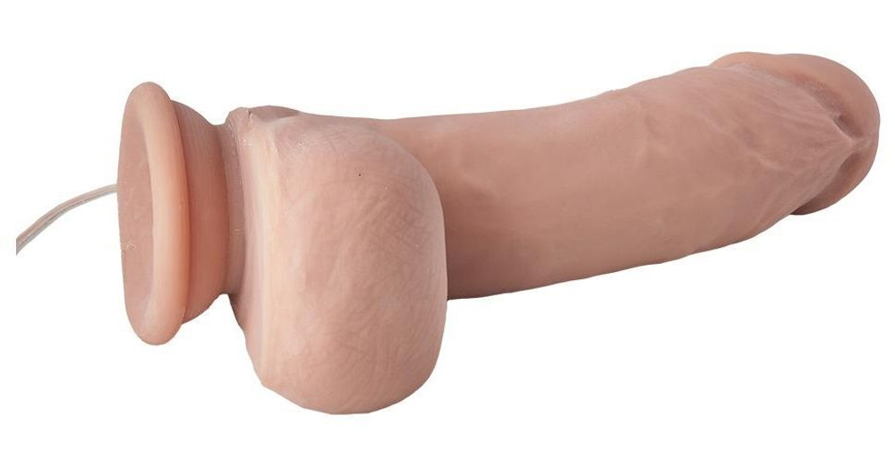 Телесный вибромассажер Daring Duke - 18 см. (Цвет: телесный)