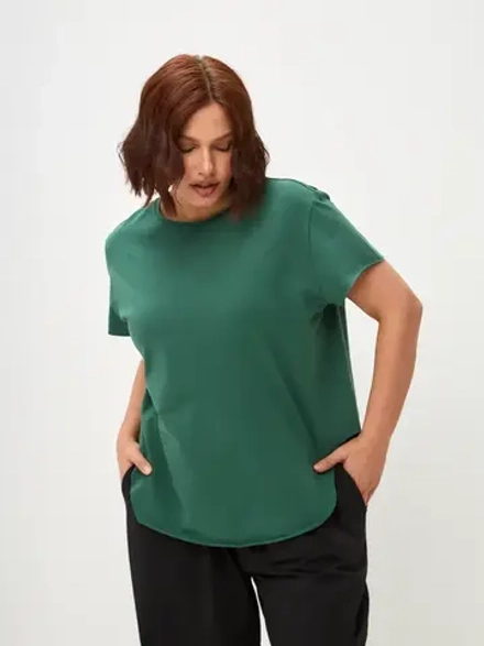 Футболка дизайнерская оверсайз фигурным низом