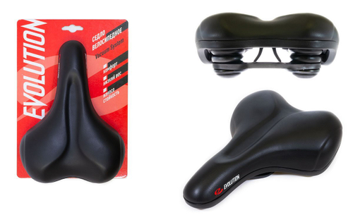 Седло EVOLUTION, комфорт 273x190 мм, эластомер, винил, черное TTZ002X (30)