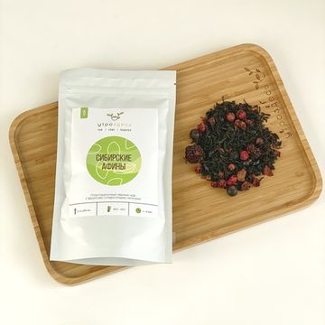Чёрный чай листовой с ягодами Сибирские Афины, 40г