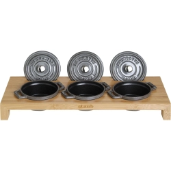 STAUB Деревянная подставка для 3 мини-кокотниц