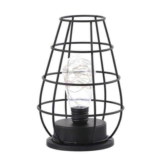 Светильник декоративный из кованного железа "Ретро лампа"/ Ночник декоративный/ Интерьерный светильник/ Интерьерный ночник