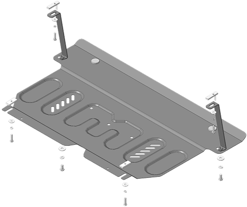Защита картера двигателя, КПП. 2 мм, Сталь. для Toyota Yaris 2005-2009, Motodor.72505