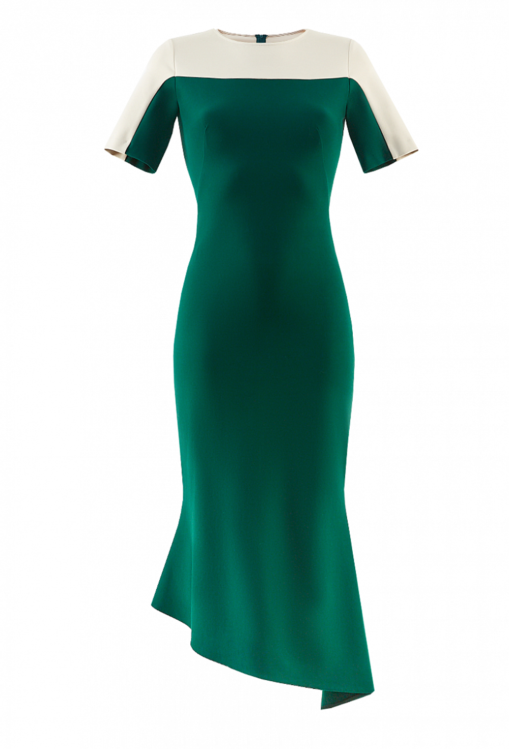 Трикотажное платье с коротким рукавом зелёное 25-02-20 SS