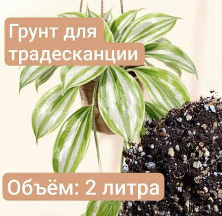 Грунт для традесканции 2л, торф, на основе торфа, универсальный, 0.1-0.3мм