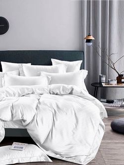 Наволочка 1шт Полисатин Simple House "White stripe" 70x70 см