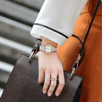 STARKING Bloom Collection Quartz Movement Ceramic Strap Watch Women"s Watch Mother of Pearl Color Watch Dial