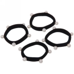 Резинки для волос 4шт «Кокетка - Royal pearls Джастина», цвет черный, d-5,5см