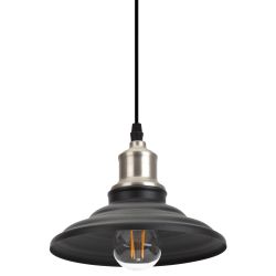 Светильник подвесной ЭРА PL4 BK/BN под лампу E27 высота плафона 80мм подвеса 800мм черный/темный никель | Подвесы в стиле LOFT