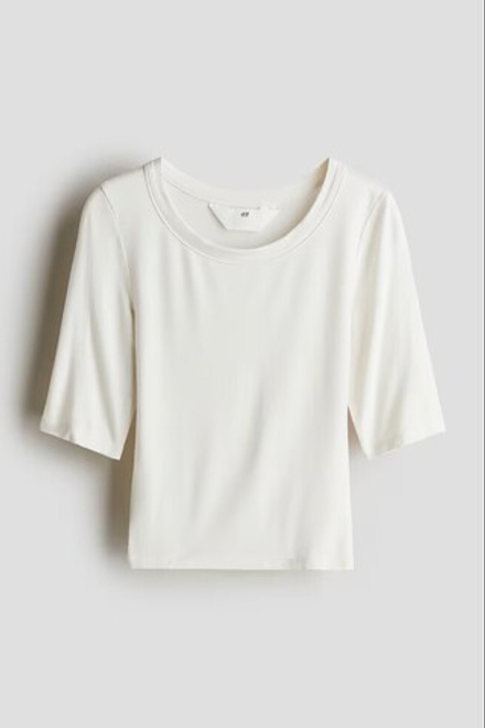 H&M Трикотажный топ, белый