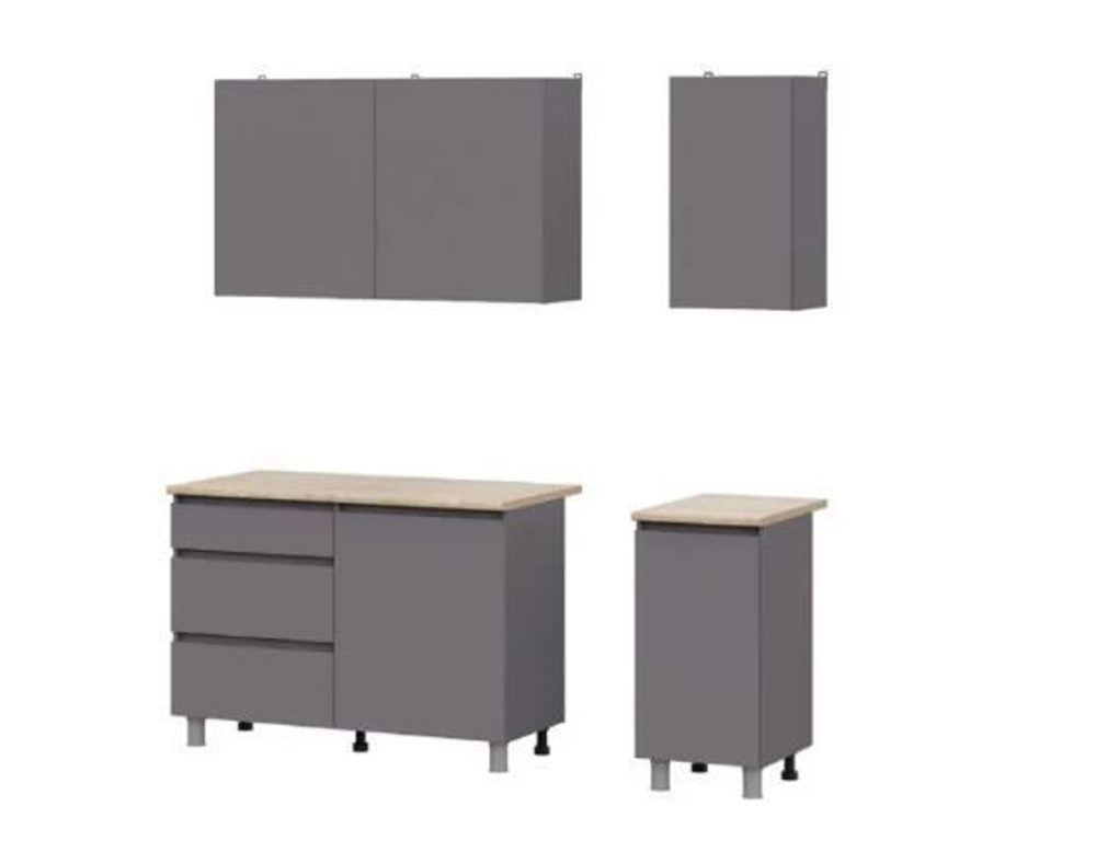 Кухонный гарнитур Den 1,6м Графит серый/Дуб Сонома