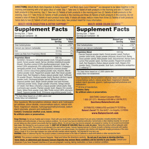 Nature's Secret, 7-дневная программа полной очистки организма, 2-фазная- полное очищение организма